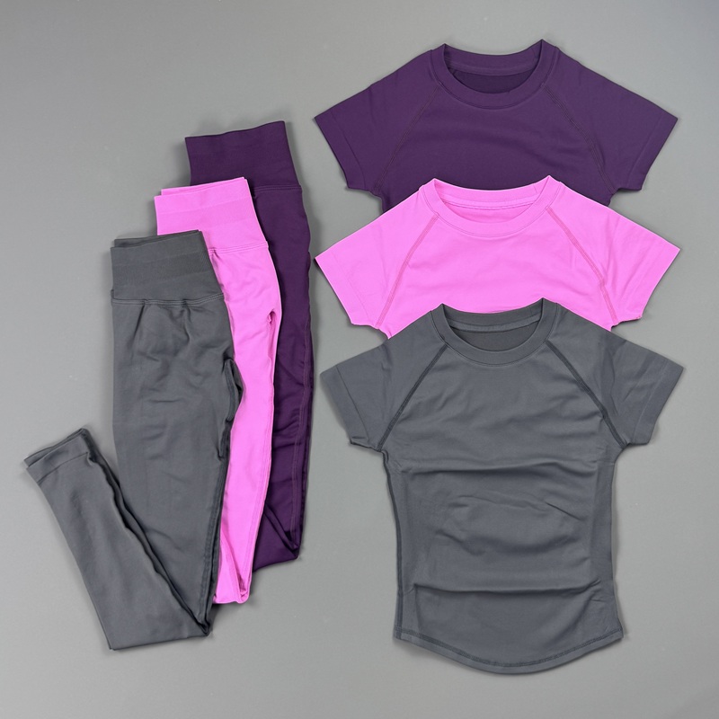 Pilates Yoga Kit - 2Piece Gym Set Women Raglan Short