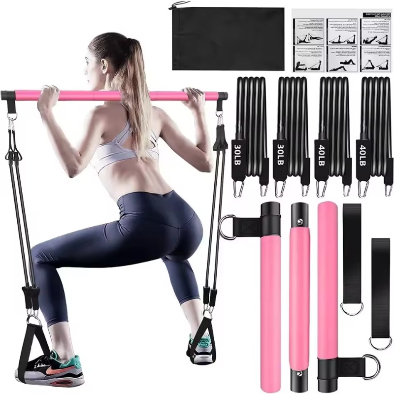 Pilates Yoga Barı - Pilates Bar Kit with Resistance Bands