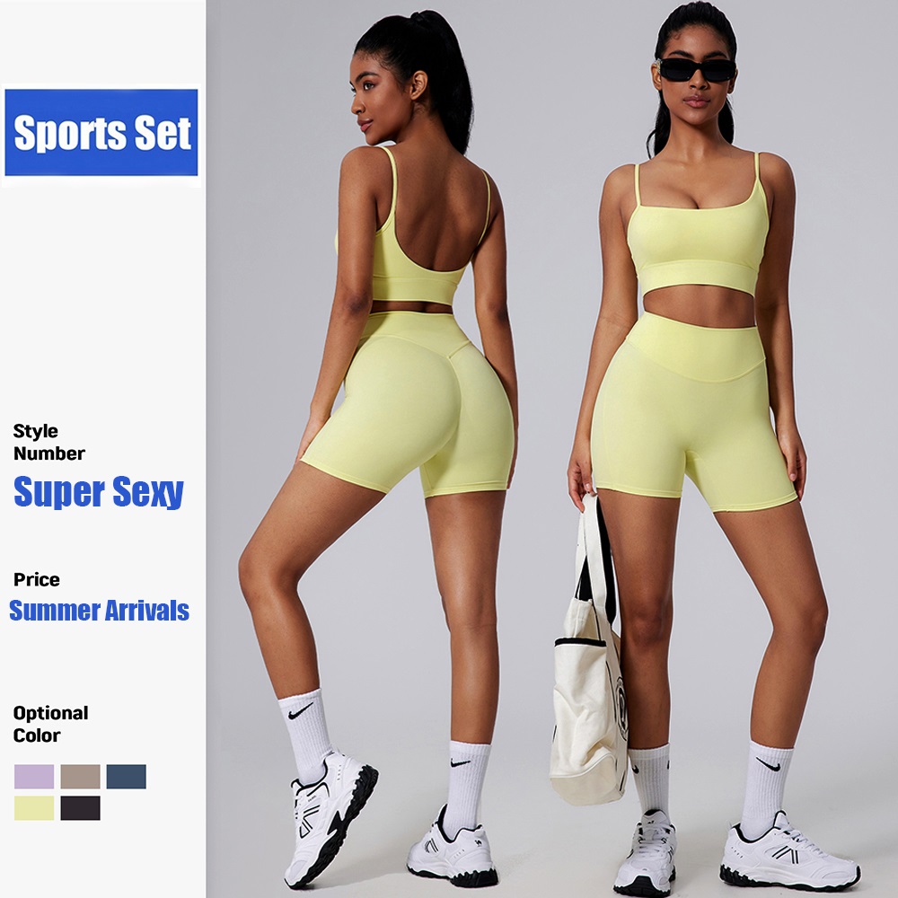 Pilates Yoga Kit - Cloud Hide Yellow Yoga Suit Gym