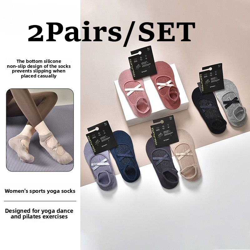Pilates Yoga Kit - 2 Pairs Breathable Cotton Sweat-absorbent Yoga