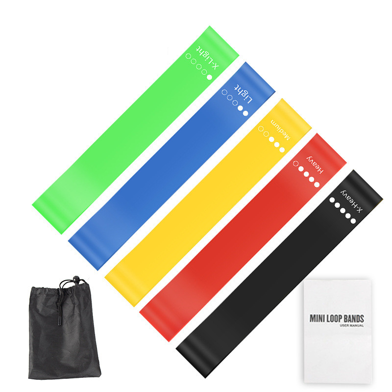 Pilates Yoga Kit - 5Pcs TPE Resistance Bands Set with