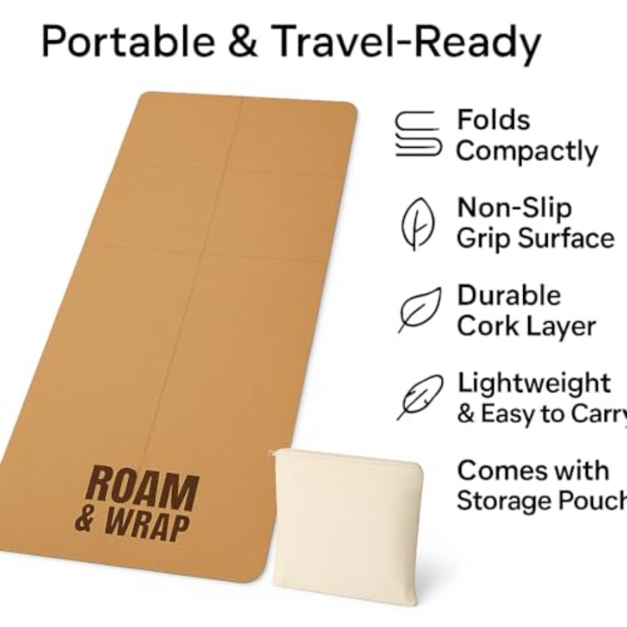 Travel yoga mat: cork, natural - огляд і ціна Pilates Yoga Go