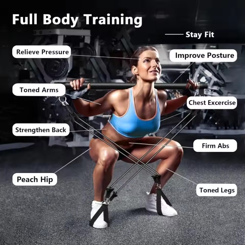 Pilates Bar Kit with Resistanc - огляд і ціна Pilates Yoga Barı