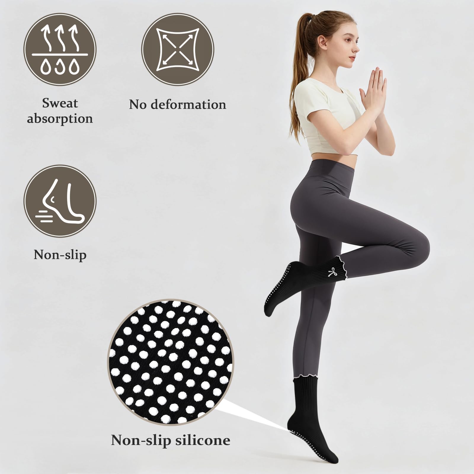 3 Pairs Non-Slip Grip Pilates  - огляд і ціна Pilates Yoga Hose